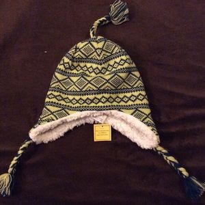 Lime green and blue hat
